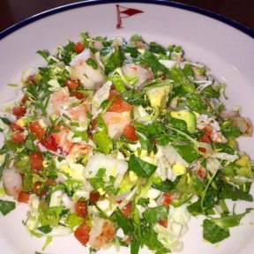 Gluten-free seafood Cobb salad from Indian Harbor Yacht Club (IHYC)